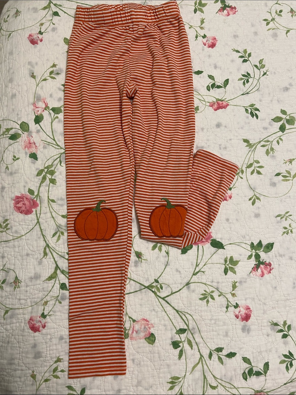 Gymboree Orange and White Striped Pumpkin Leggings